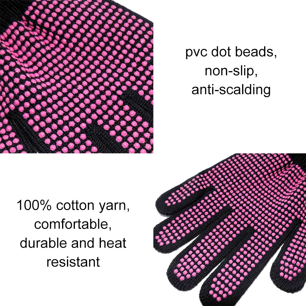 Gant de Coiffure,Gants de Cheveux Professionnels,Gants Thermiques de Salon,Pour Coiffure,Professionnel,Outils De Coiffure,Outils De Coiffure De Salon À Domicile,Pour fer à friser et fer à lisser