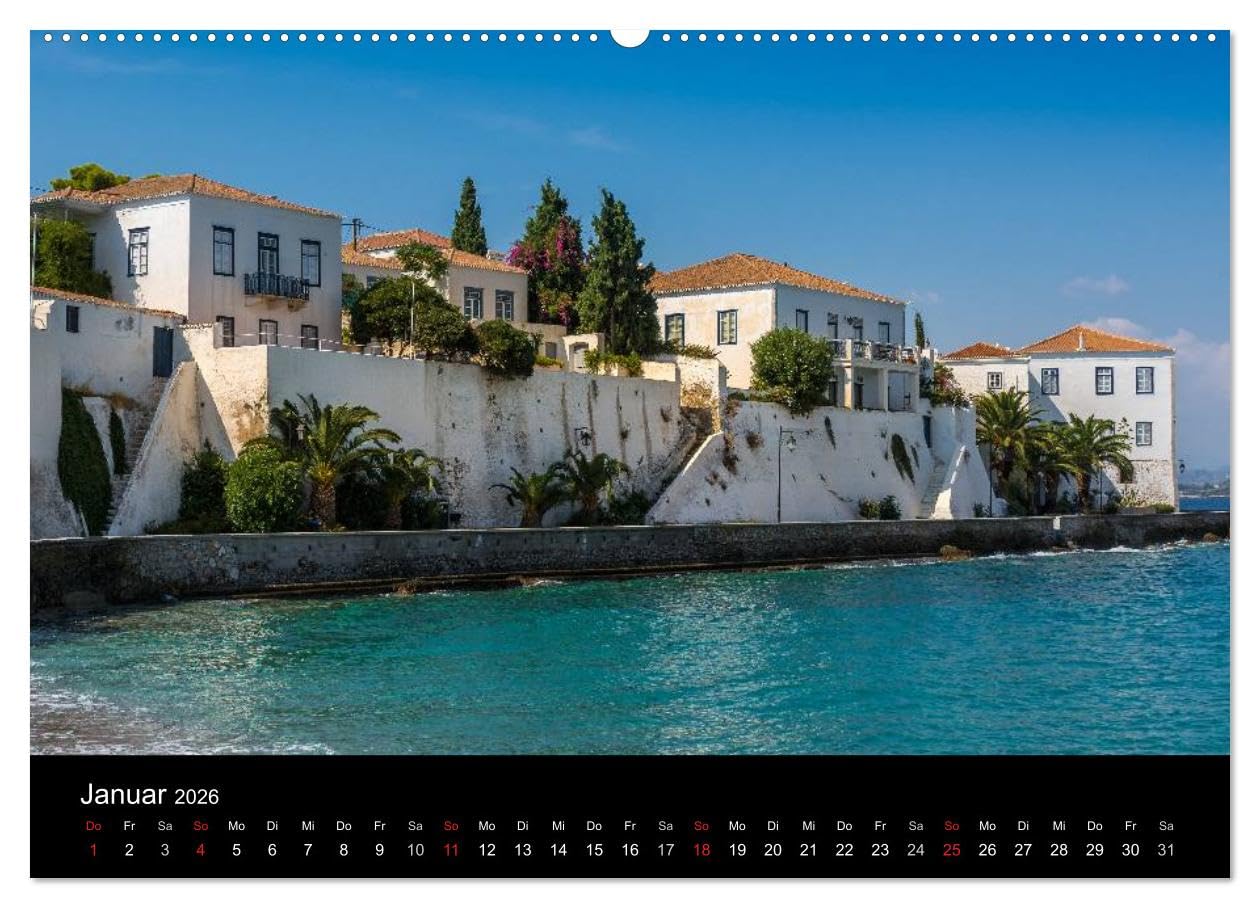Peloponnes - Einladung zum Chillen (hochwertiger Premium Wandkalender 2026 DIN A2 quer), Kunstdruck in Hochglanz: Peloponnes - Eine Einladung zum chillen und kulturen (CALVENDO Orte)