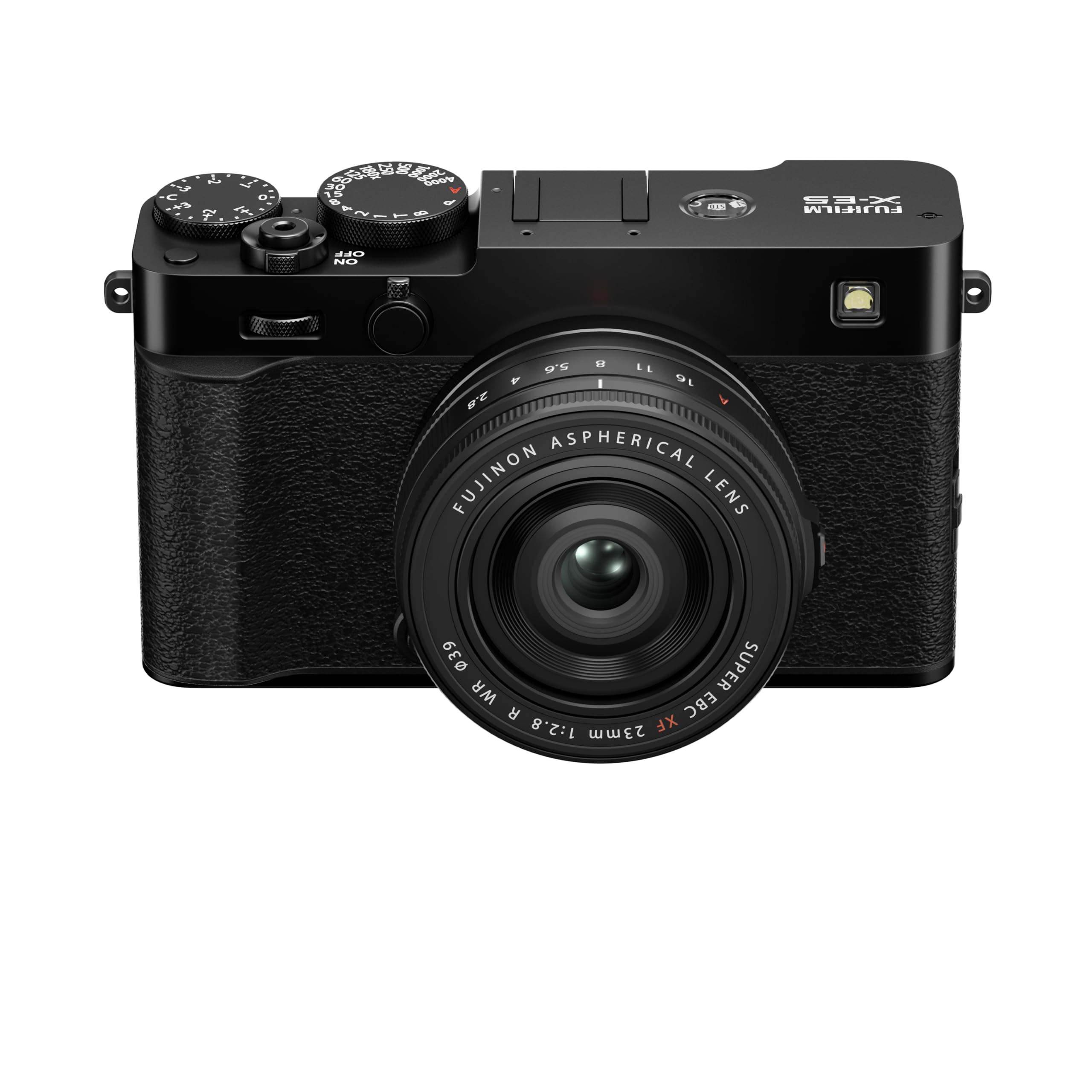 FUJIFILM X-E5 Systemkamera mit Sucher + XF23mmF2.8 R WR Objektiv | APS-C-Kamera im klassischen Messsucher-Design mit 40,2 MP Sensor, 5-Achsen-IBIS und KI-Autofokus | Kit Black