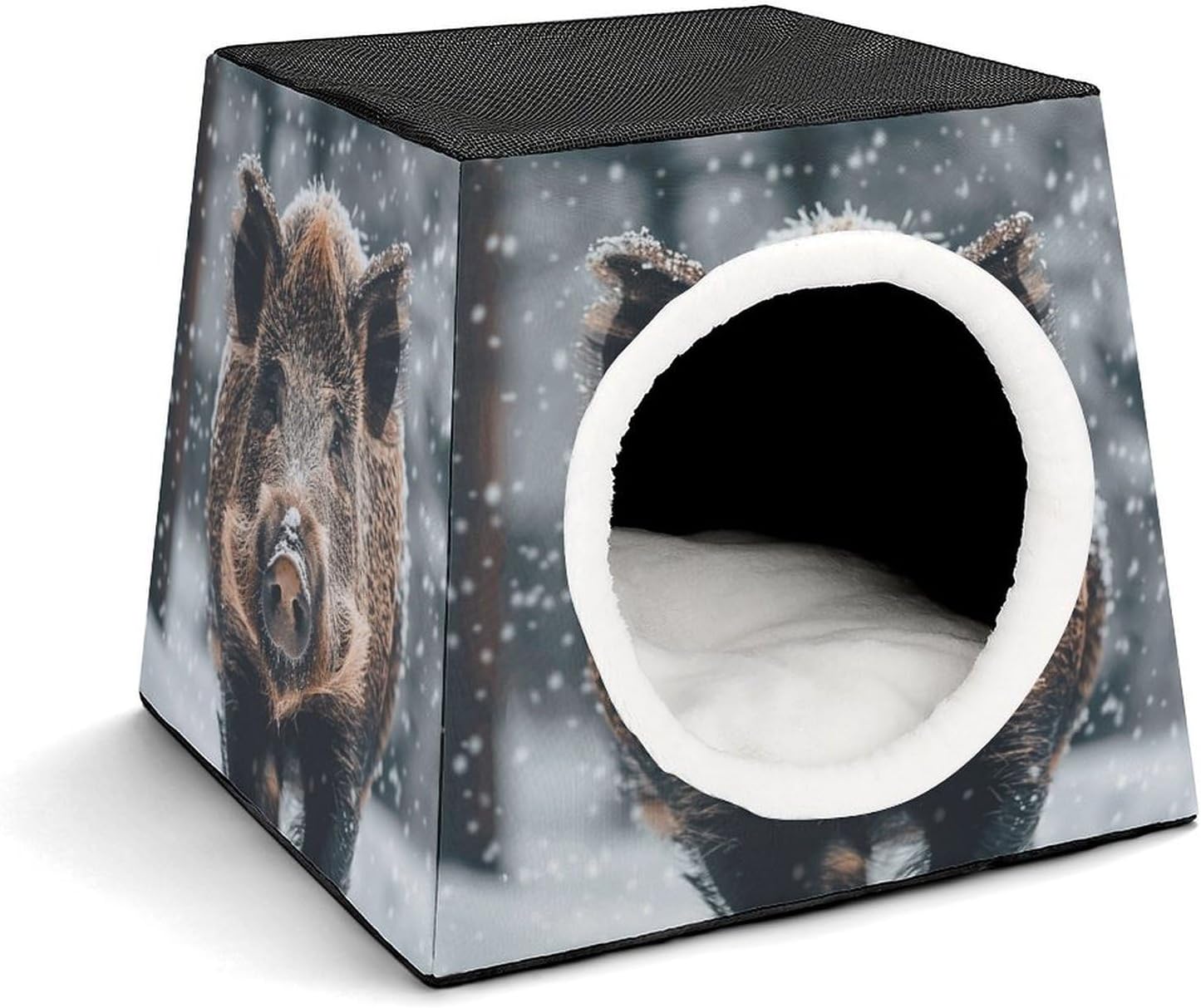 Pet Sleeping Nest Bed, Wild Boar Printed Dog House Cat Nest, Winter Pet House are Suitable for Most Cats, Dogs, and Other Small Pets
