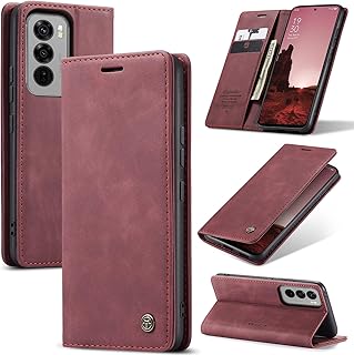 UNBLACK phone case compatible with oppo reno 12 5G global case Multifunctional Horizontal Flip Leather Case, with Card Slot & Holder & Wallet for oppo reno 12 5G (wine red)