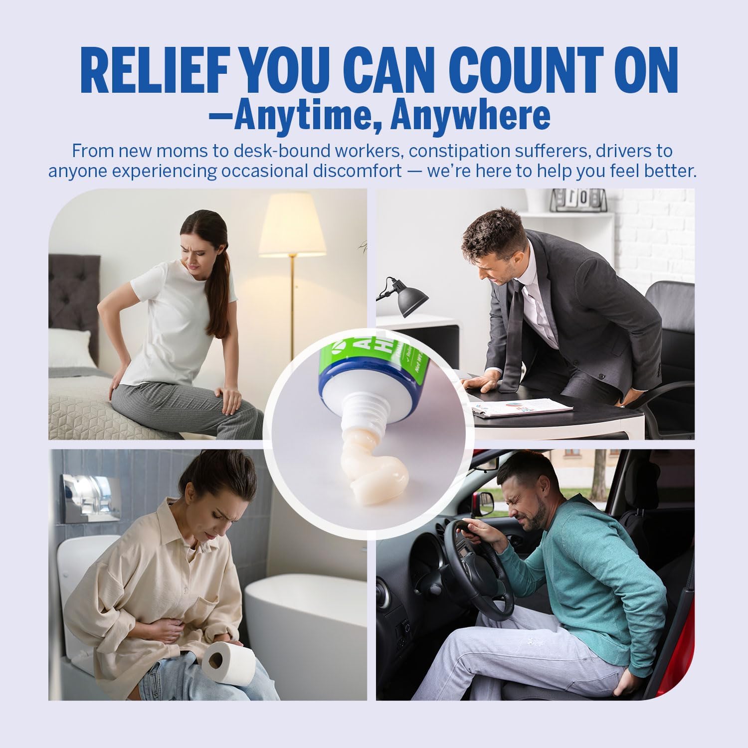 Hemorrhoid Treatment Fissure Lidocaine Cream: Advanced Numbing Ointment with Phenylephrine HCI - Fast Acting Natural Strength Soothing Relief of Pain Swelling Discomfort Itching (1.7 Oz, Witch Hazel)