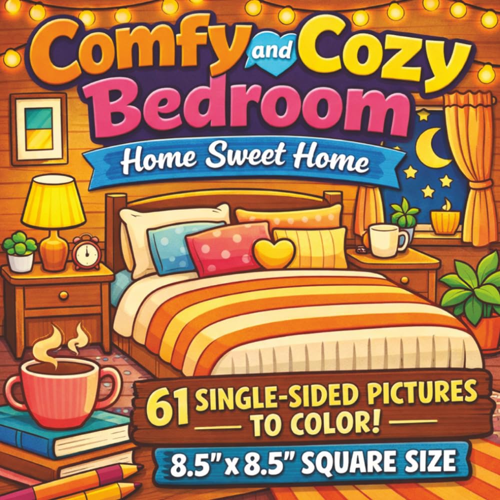 Comfy and Cozy Bedroom - Home Sweet Home: A Relaxing Bold and Easy Coloring Book Featuring Warm, Peaceful Bedroom Scenes, Cozy Home Vibes, and ... Creativity, and Everyday Comfort...