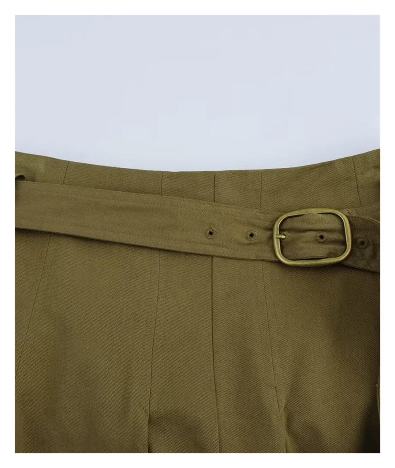 Donne con Cintura Verde Pieghe Laterali Cerniera Gonne Vintage Vita Alta Femminile Lady Gonne