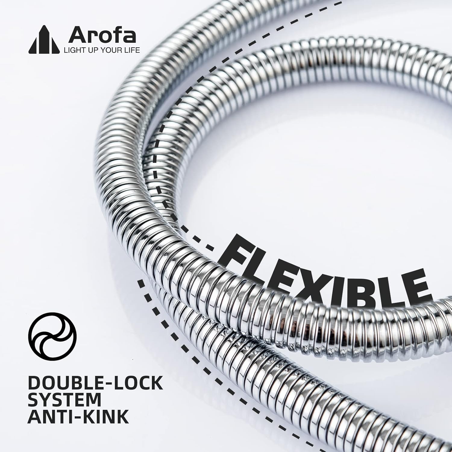 Arofa Stainless Steel Bidet Hose - 47 Inch Handheld Sprayer with Nylon Braided PVC Inner Hose for G 1/2 Connector, Chrome