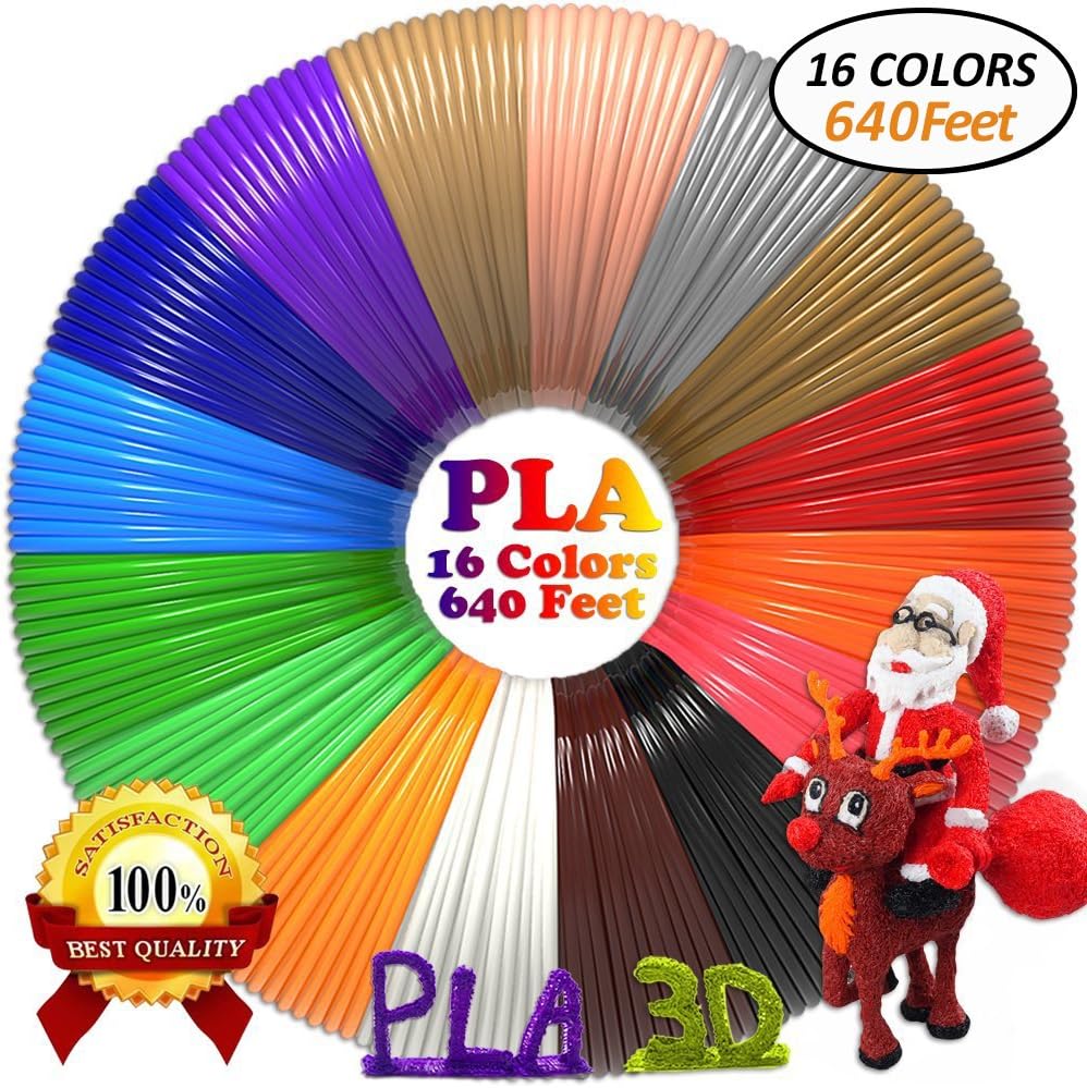 3D Pen Filament Refills PLA(16 Colors, 40 Feet Each)