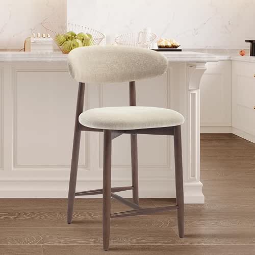 COLAMY Upholstered Counter Height Bar Stools, Kitchen Island Stools with