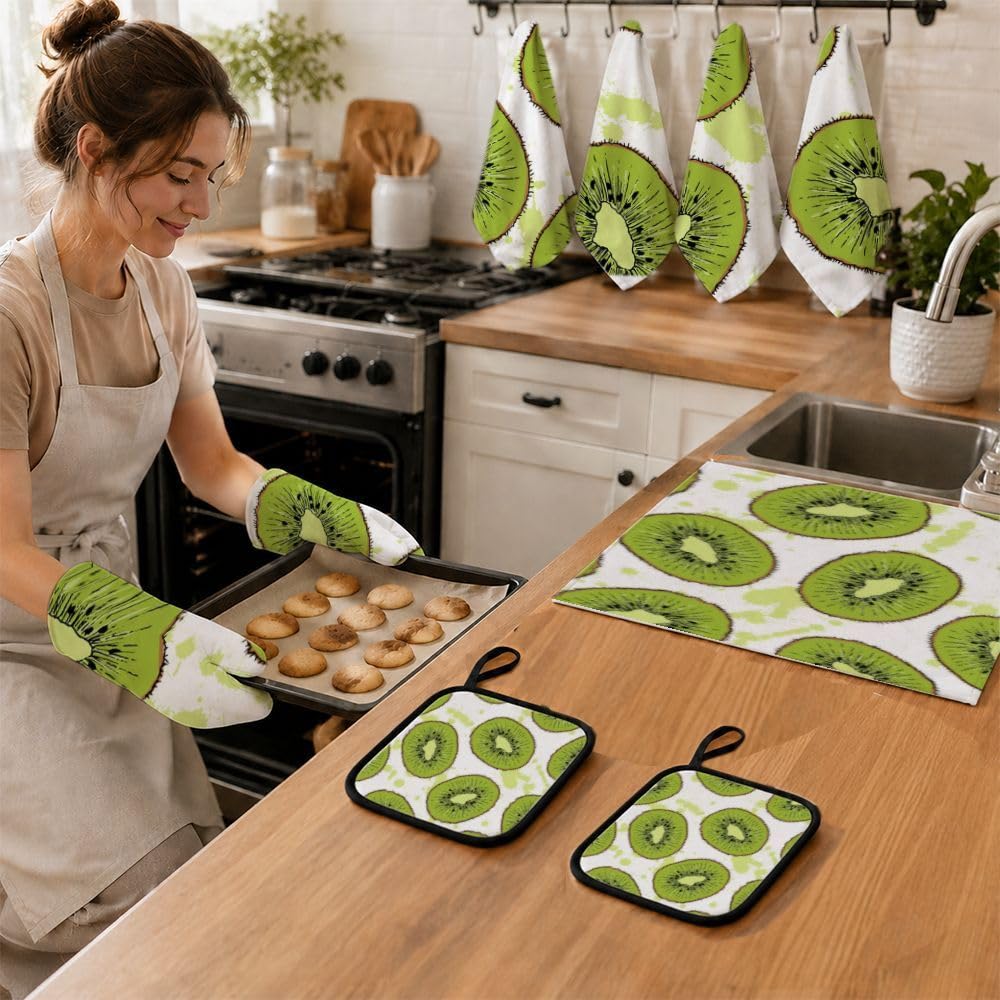 Set di accessori e decorazioni da cucina kiwi fresche 9PCS