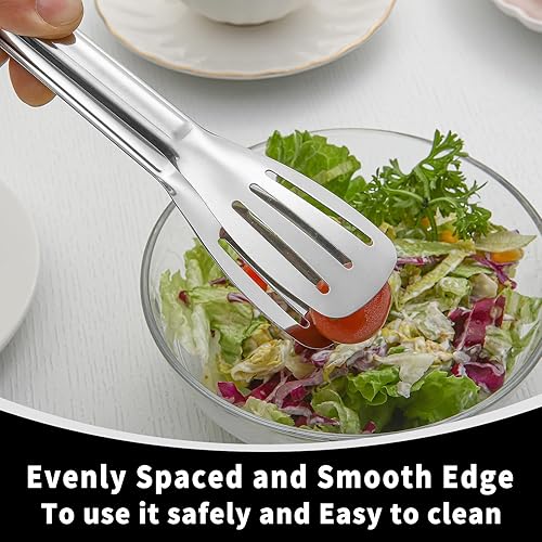 Miniatura 9 de Paquete de 4 pinzas para servir, pinzas de metal, pinzas para servir alimentos, pinzas de acero inoxidable de grado alimenticio, pinzas pequeñas,