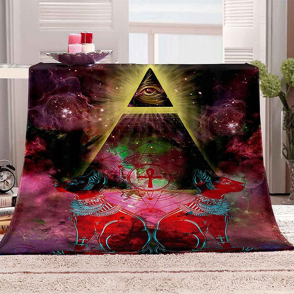 Couverture flanelle ciel étoilé 150x200 cm plaid microfibre 3D multicolore pour canapé et lit