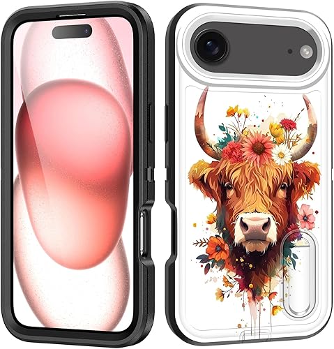 Funda para iPhone Air con soporte integrado, a prueba de golpes, polvo y caídas, 3 capas, grado militar, funda protectora para iPhone Air de 6.5