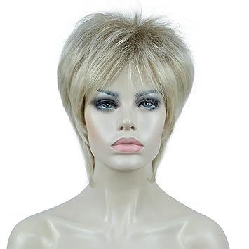 #15Bt613-Blonde Mix: Aimole Short Layered Body Wave Wigs Synthetic WomenS Wig Full Hair Blonde Mix 15Bt613