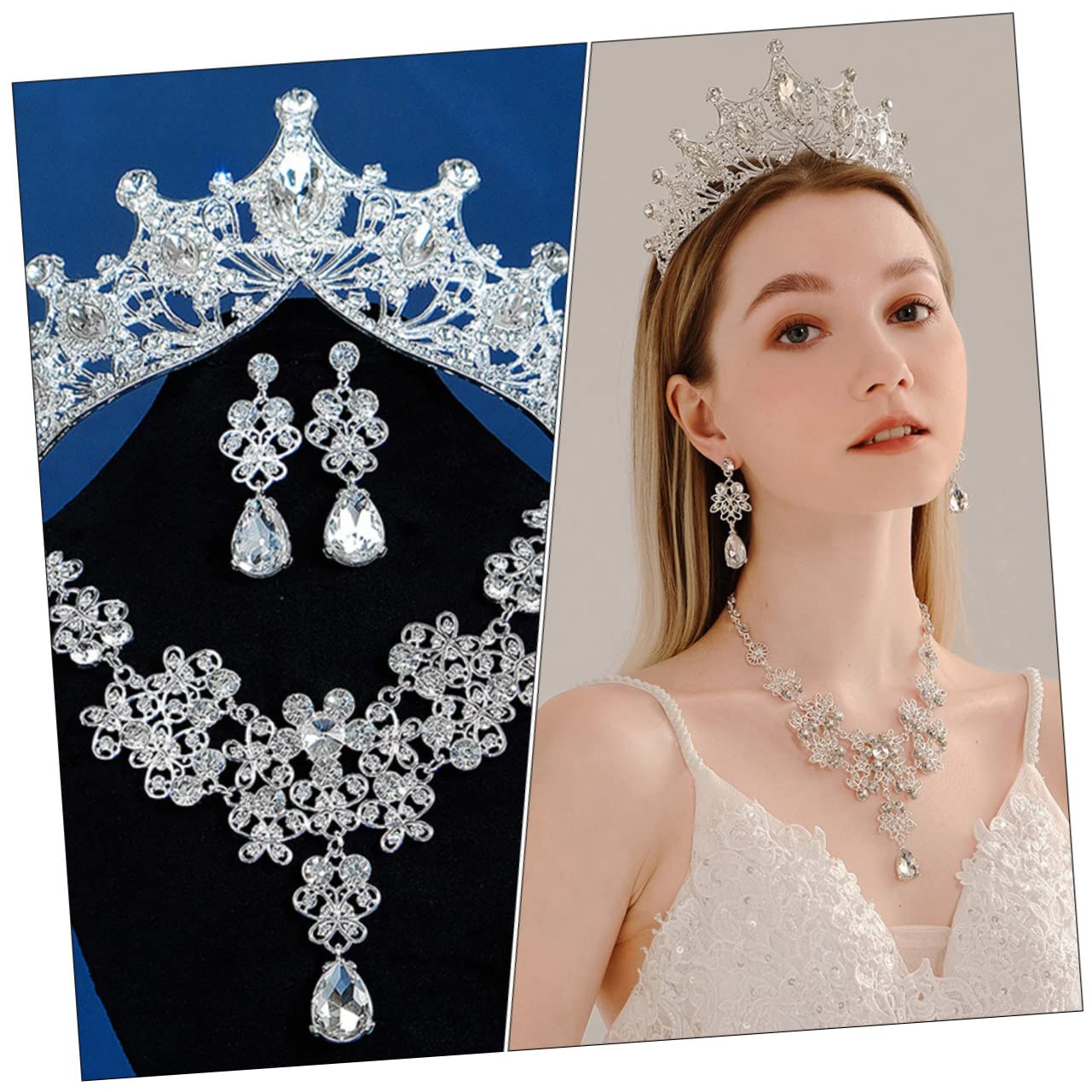 SHERCHPRY Set Gioielli Sposa Argento in Lega per Matrimonio e Prom