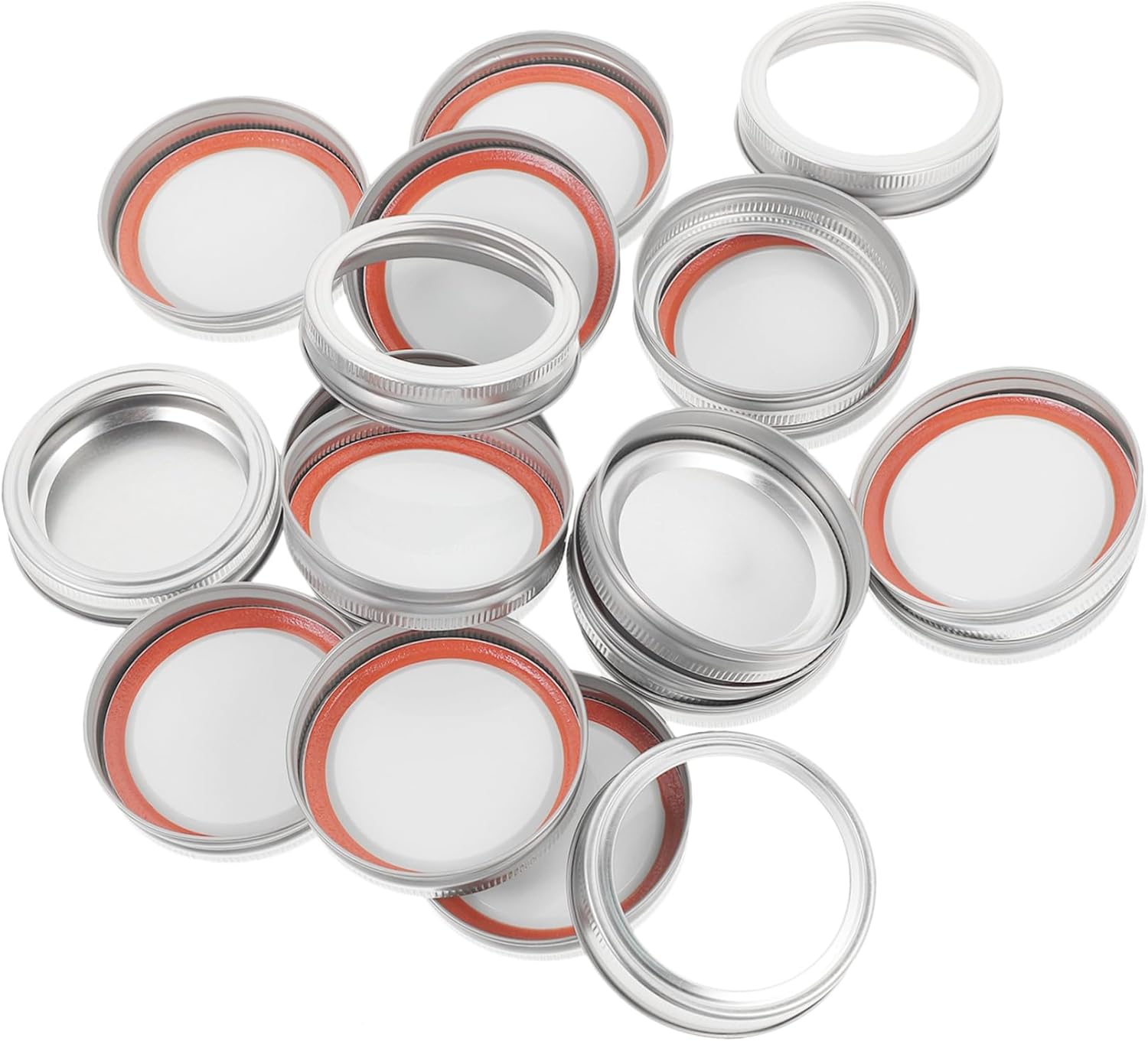 OUNONA 100sets Regular Mouth Canning Jar Lids Detachable Metal Sealing Caps for Food Storage and Lightweight Tinplate Design Compatible Jars and Containers