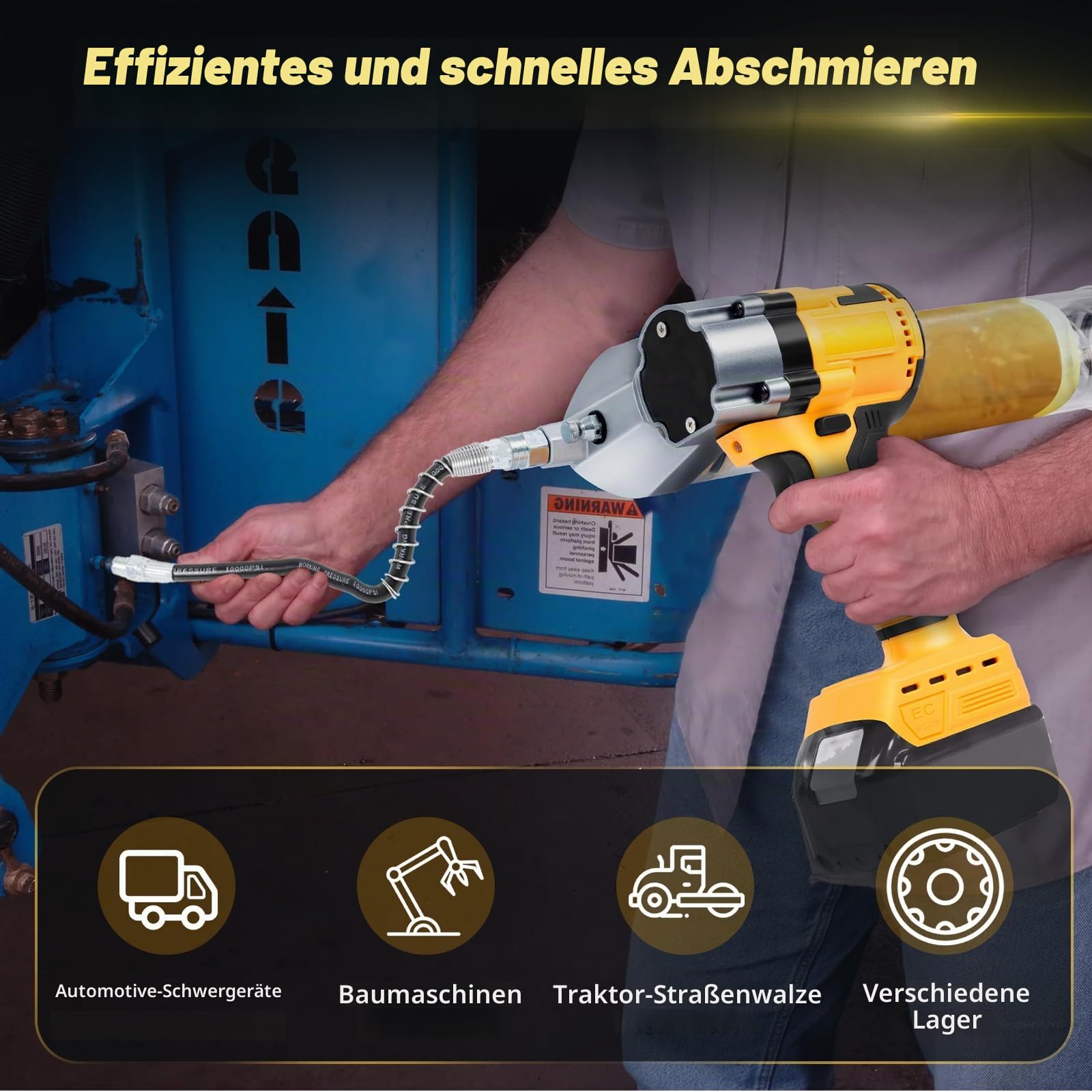 WingFly Akku-Fettpresse für Dewalt 18V,20v, 13000PSI Elektrische Fettpresse