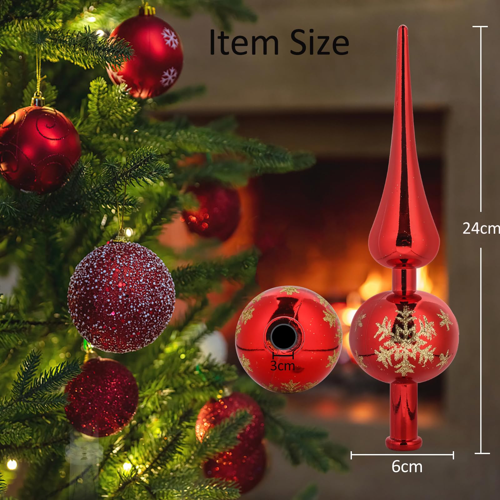 Puntale Albero Di Natale A Forma Di Stella, 23 Cm, Colore Oro Scintillante, In Plastica Resistente, Facile Da Montare Sulla Cima Dell'albero