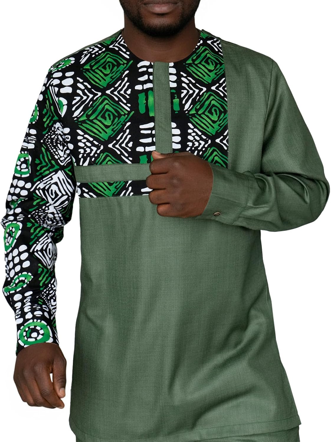 African Suits for Men Slim Fit Patchwork 2 Piece Set Fashion Outfit Nigerian Dashiki Wedding Clothing Attire