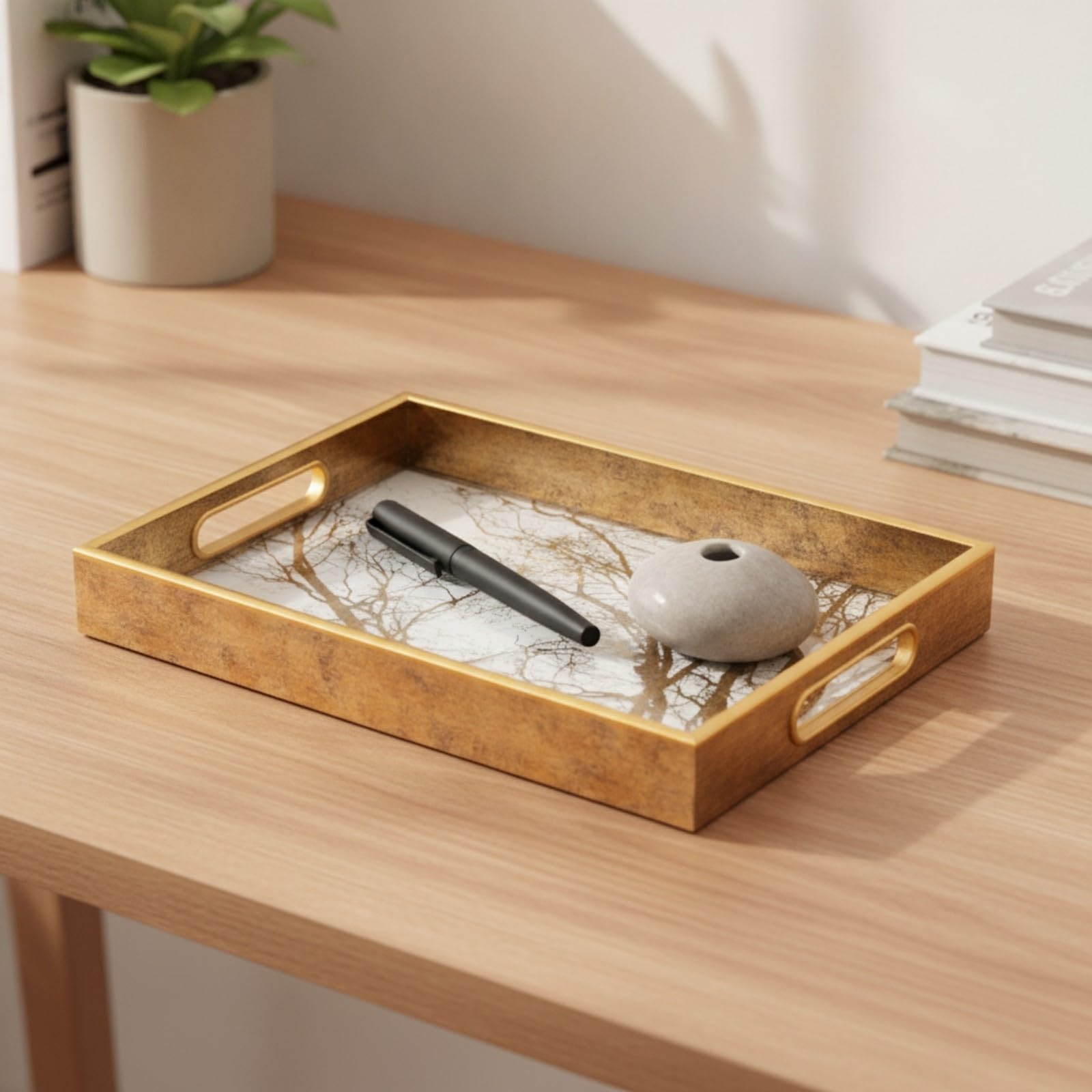 Bandeja Decorativa Pequeño, 35.5x23.5x4.5cm, Ramas Densas