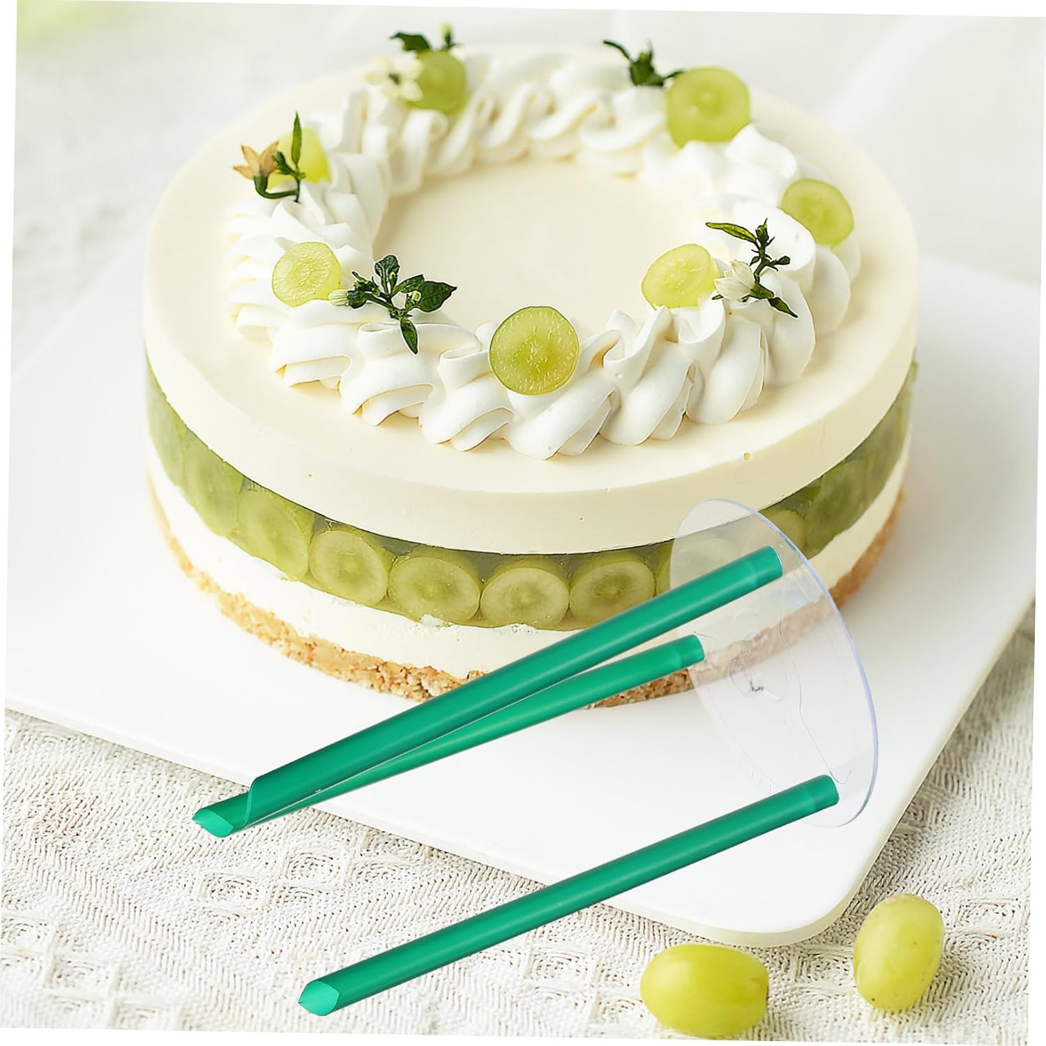 Ciieeo Reusable Plastic Cake Boards for Tiered Cakes 5-Pack 4.72In Round Cake Separator Plates Multi-Layer Support Lightweight and Easy Assembly for Baking and Wedding