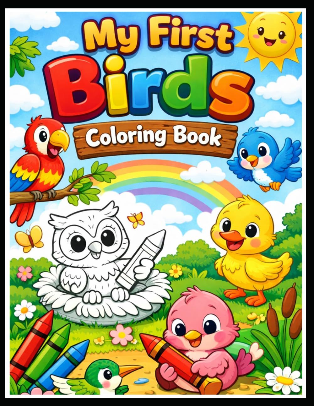 My First Birds Coloring Book for Kids Ages 3–6: Fun and Easy Bird Coloring Pages for Toddlers and Preschoolers | Cute Cartoon Birds Activity Book for Early Learning and Creativity
