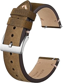 Distressed Leather Watch Strap, Watch Replacement Bands for Men, Quick Release Spring Bars, Band Width 18mm 19mm 20mm 22mm 24mm
