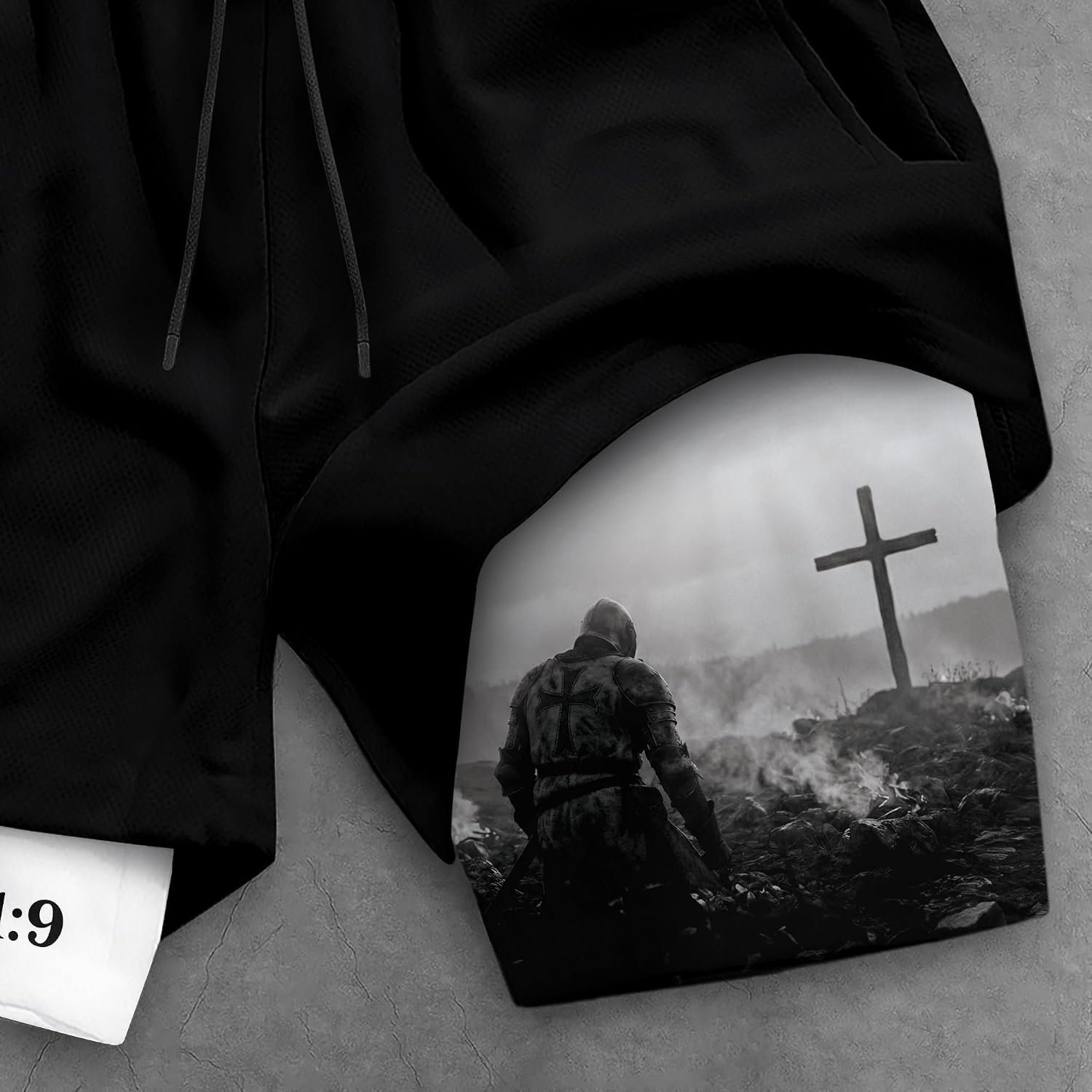 Joshua 1:9 Christian Shorts for Men, Mens Shorts with Liner, Mens Gym Clothes, Work Out Shorts Gym for Men