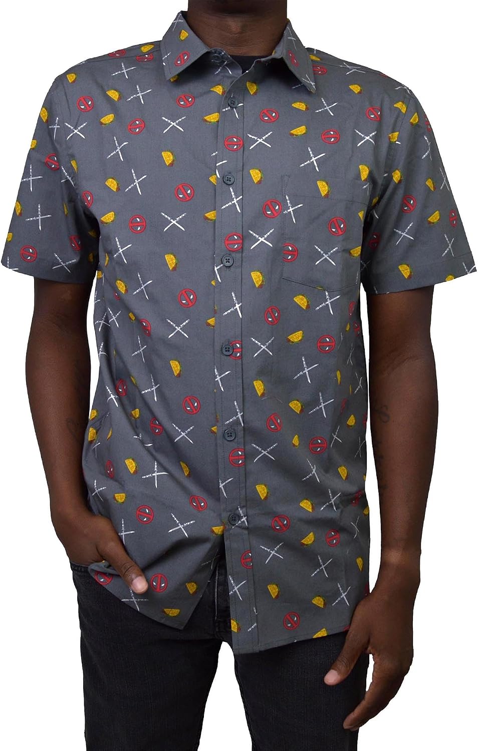 Marvel Mens Marvel Button Down ShirtButton Down Shirt