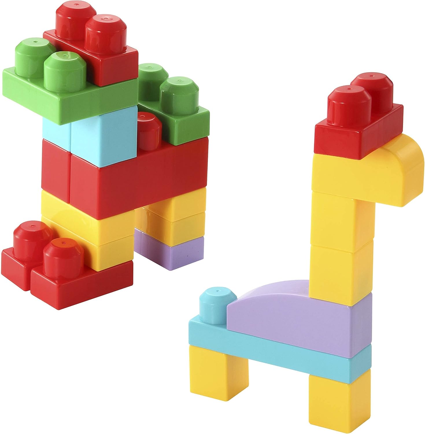 JOYIN 100 Pcs Kids Building Blocks, Building Bricks for Toddlers, 5 Colors 7 Shapes STEM Game Set, Classic Basic Big Large Education Toy for Boys Girls 3+ Years Christmas Birthday Gift