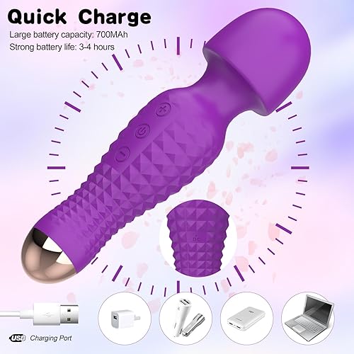 Miniatura 5 de AGGP Vibrator Wand Sex Toys for Female Clitoral Stimulation, Magic Cordless Handheld Powerful G Spot Vibrator with 12 Speed, Personal Massager Tool