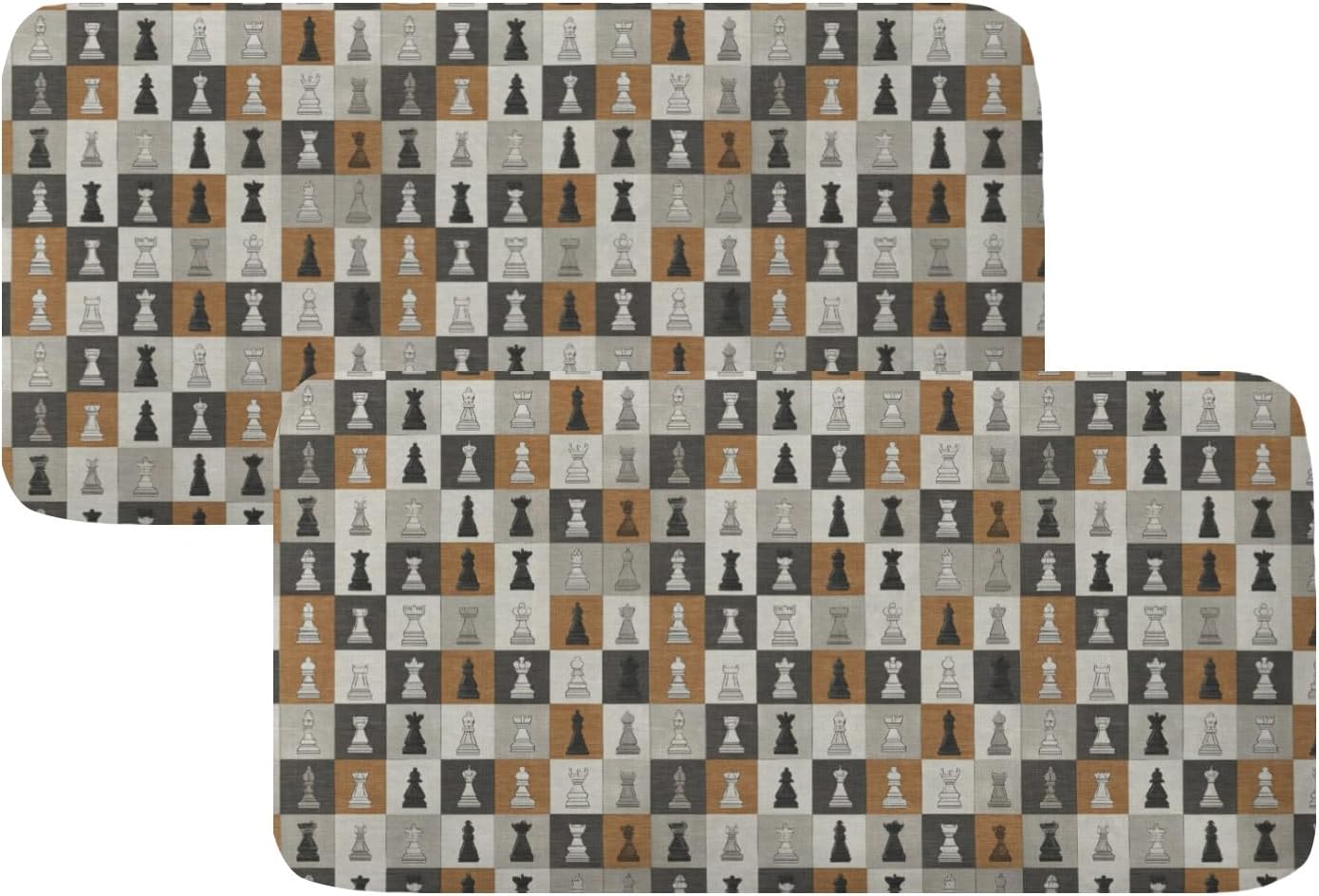 Rustic Chess Motif Loveseat Covers Couch Covers for 2 Cushion Couch, 2-Piece Stretch Sofa Slipcovers Anti-Slip Washable Furniture Protectors for Dogs Pets