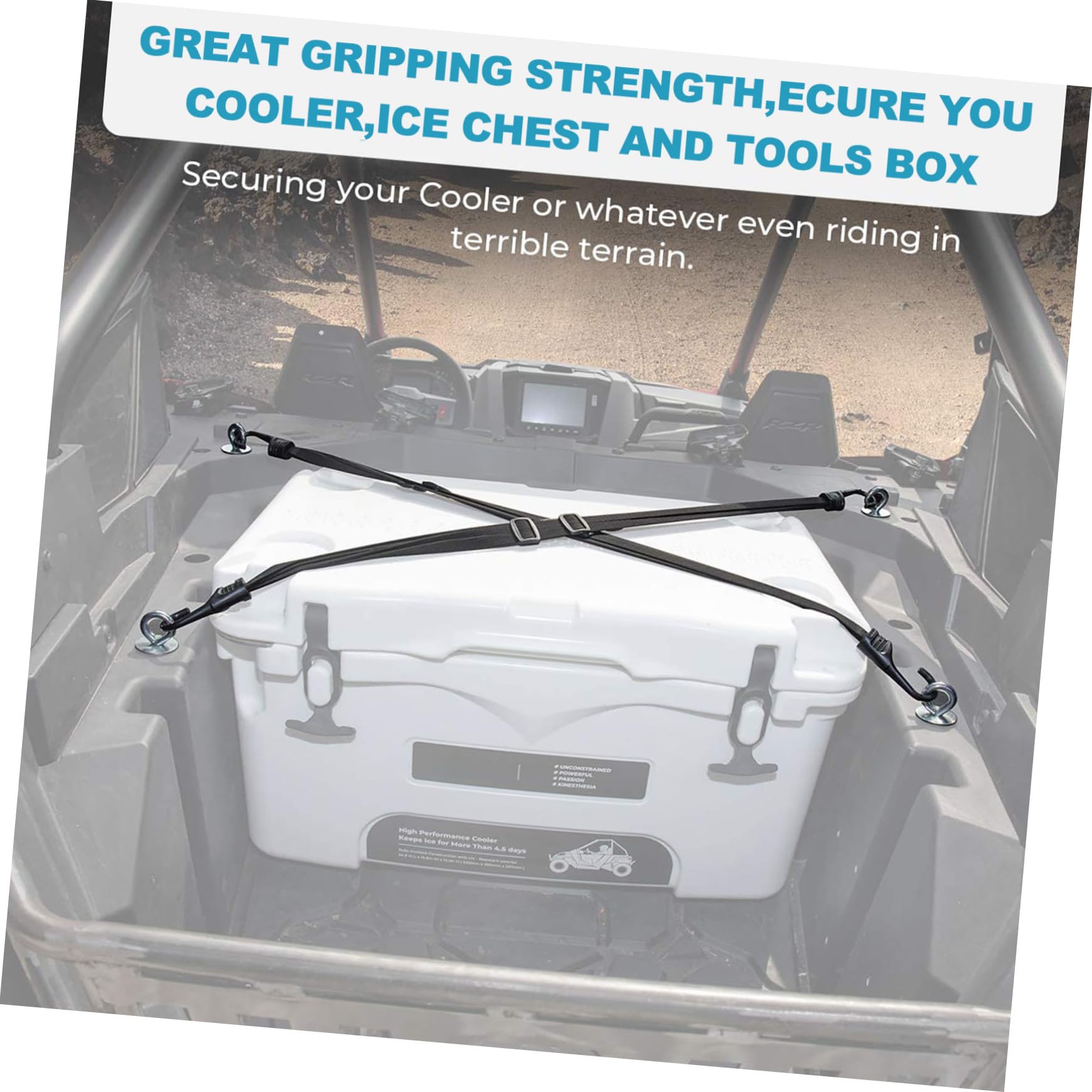 Ancoraggi Letto Utv e Facile Utilizzo Set 6 Pezzi in Ferro e Gomma Alta Capacità di Carico e Ganci Ancoraggio Atv per Accessori Fuoristrada