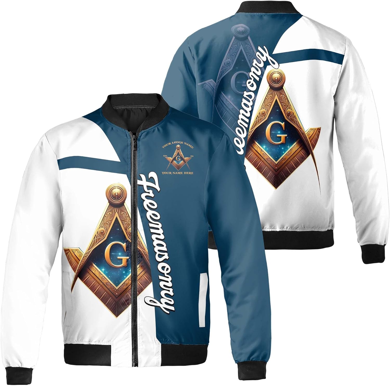 Personalized Freemasonry Master Mason Emblem Bomber Jacket S-5XL