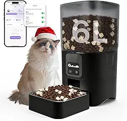 Automatico Pet Alimentador para Gatos com Caes - 6L Comedouro Automático para Cat - 2.4G WiFi Automatic Feeder para Inteligente Programavel APP - Smart Racao Dispenser de Gato com Cães