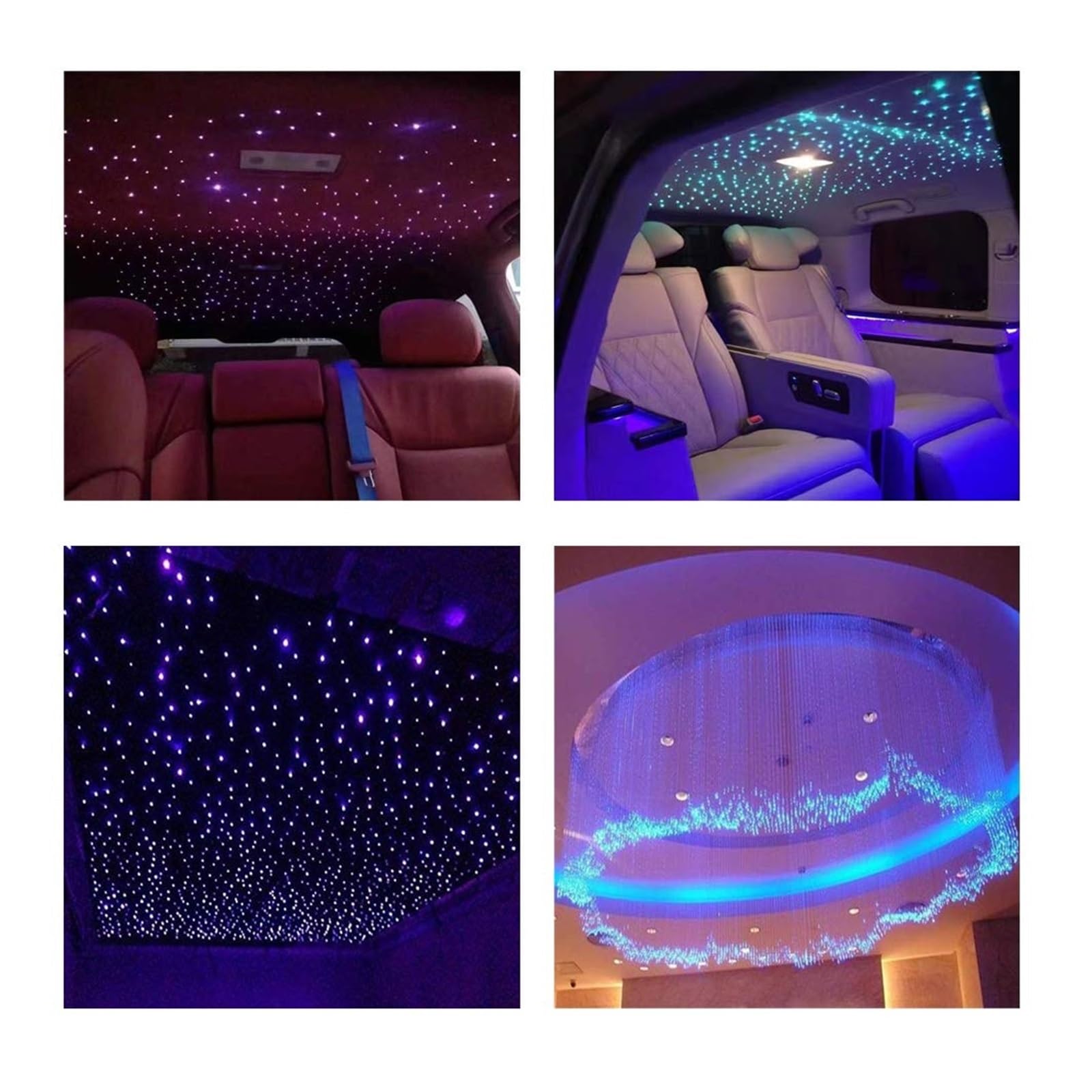 Oświetlenie wnętrza samochodu LED, 10W Twinkle Fiber Optic Star zestaw świateł sufitowych, RGBW na dach samochodowy gwiazda światła aplikacja Bluetooth sterowanie muzyką samochód gwiaździste niebo lam