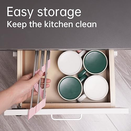 Miniatura 6 de Tomorotec Escurreplatos plegable triangular, pequeño escurridor de acero inoxidable enrollable sobre fregadero para esquina del fregadero de cocina,