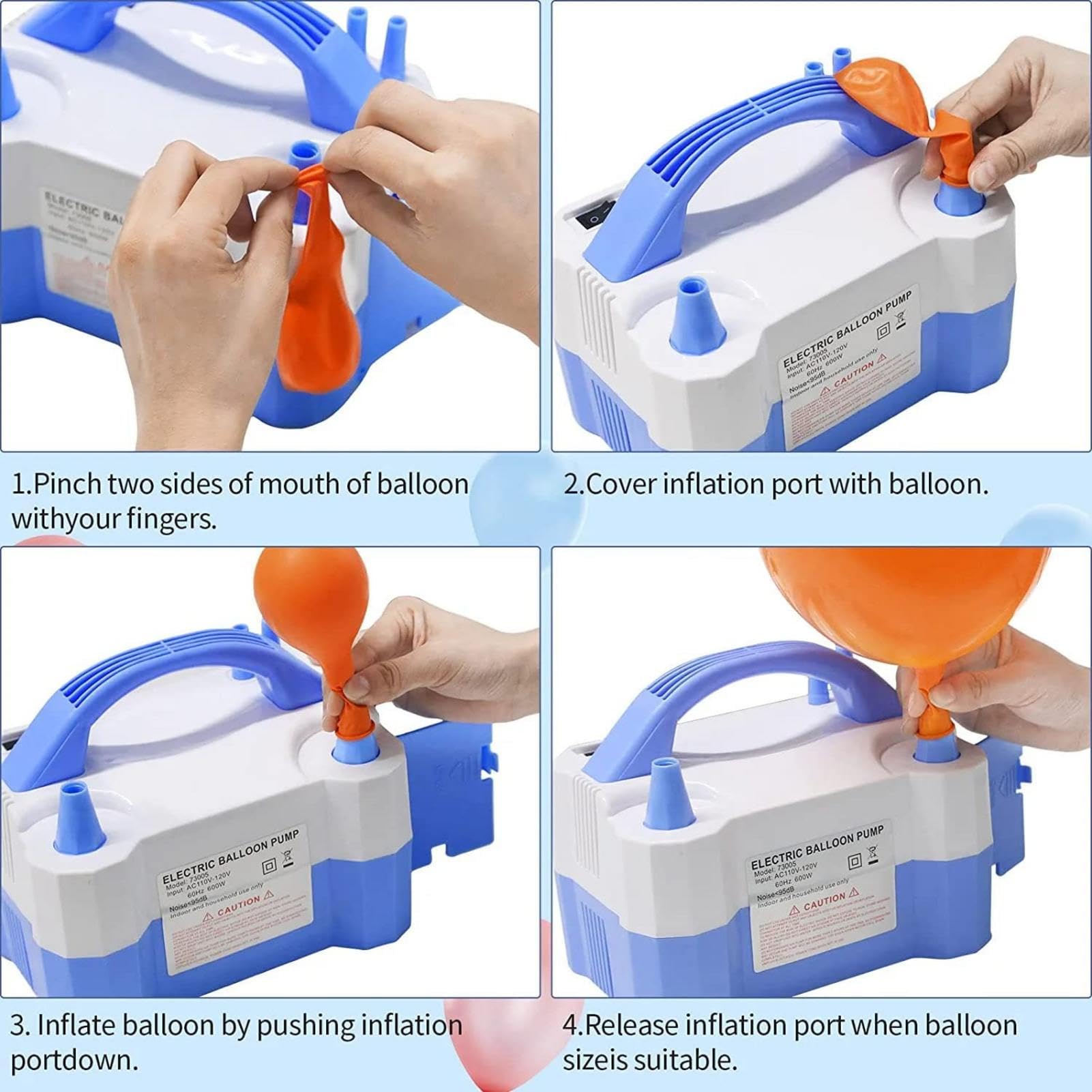 Pompa Per Palloncini Elettrica, Pompa Per Palloncini A Doppio Ugello 220v-240v, Gonfiatore Per Palloncini, Ventilatore Per Feste, Pompa Per Feste, Matrimoni, Compleanno