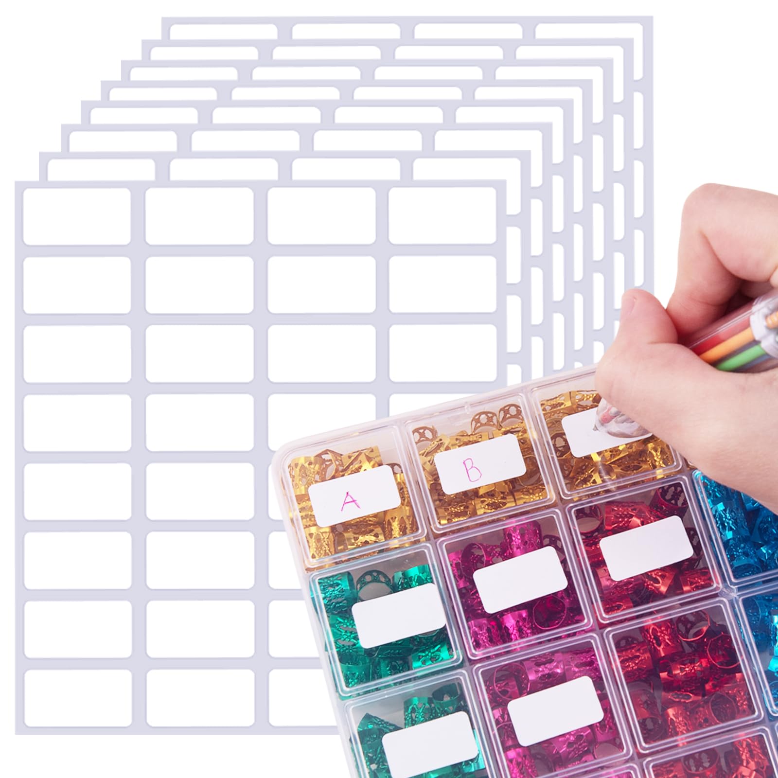 640 Self-Adhesive Small Tags: Address, Price, Removable, Spice, Over 600 Blank and Name Labels for School, Office, Post, Mall