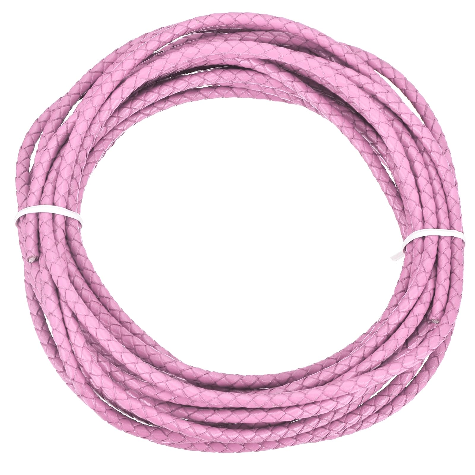 Rebower Round Braided Leather Cord 4mm Bolo Leather Cord String Rope for Jewelry Making Necklaces, Bracelets, Wraps, Crafts