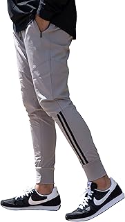 サイドライン 切替 サラサラ スキニー ジョガーパンツ 伸縮 メンズ パンツ 《カジュアルファッション スポーティーファッション スポーツ系ファッション テレワークの際にも》ゴルフ GOLF にもオススメスウェット ズボン【13417】