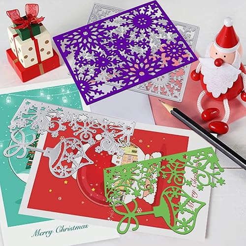 Miniatura 8 de 2 troqueles para hacer tarjetas de Navidad, troqueles de metal AFUNTA copo de nieve, troqueles de corte de farol de Navidad, plantillas en relieve