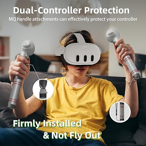 Miniatura 4 de IGRL Handle Attachments Compatible with Meta Quest 3 Oculus Quest 2 Controller Accessories, Dual Handles Extension Grips for VRMR Games Golf Club,