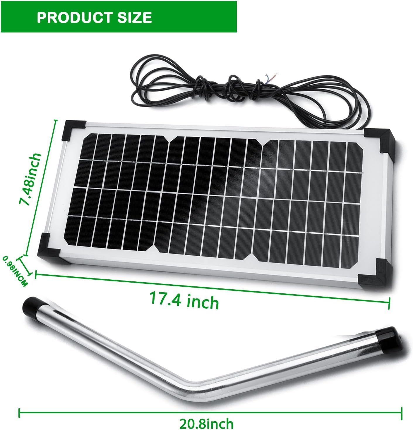 10W Solar Panel Kit -Replace FM123 Compatible for Mighty Mule GTO PRO Gate Opener Parts FM200 FM350 FM500 FM502 FM700 MM571W MM371W 571W MM271 371 MM371W MM360 MM262 560 MM560 MM562 FM350 MM260 MM560