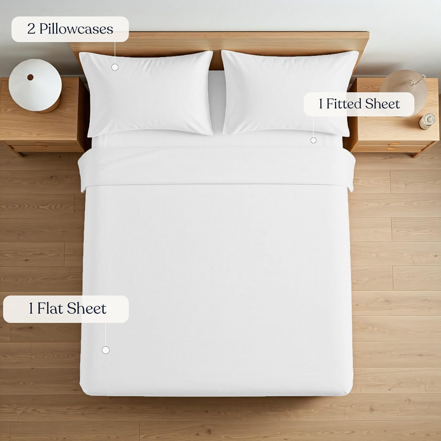 100% European Flax Linen Sheet Sets, Ultra Soft Smooth & Breathable, with Elasticized Deep Pocket Ideal for Hot Sleepers
