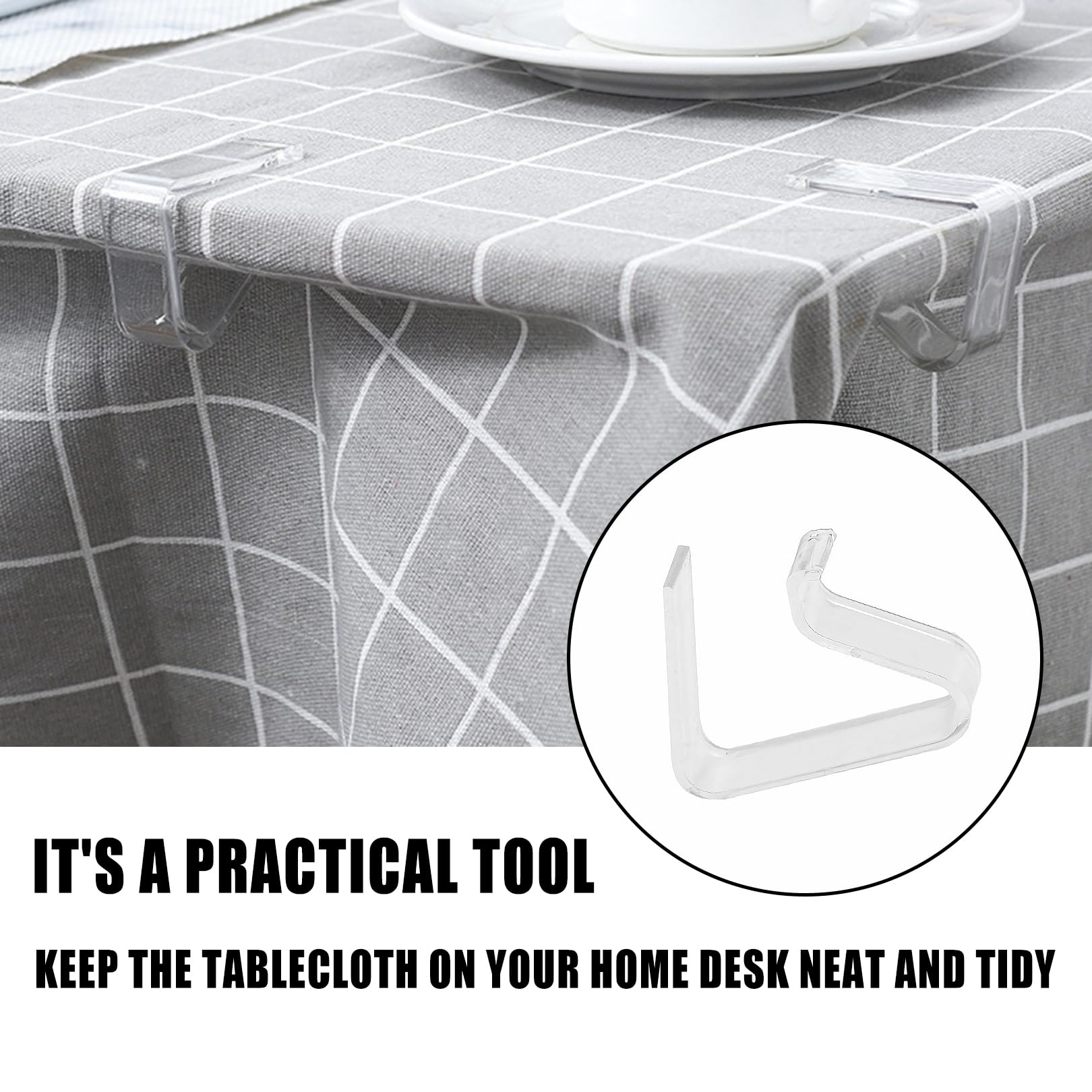 JIANYH 8 Pcs Table Cloth Clips, Clear Picnic Tablecloth Clips