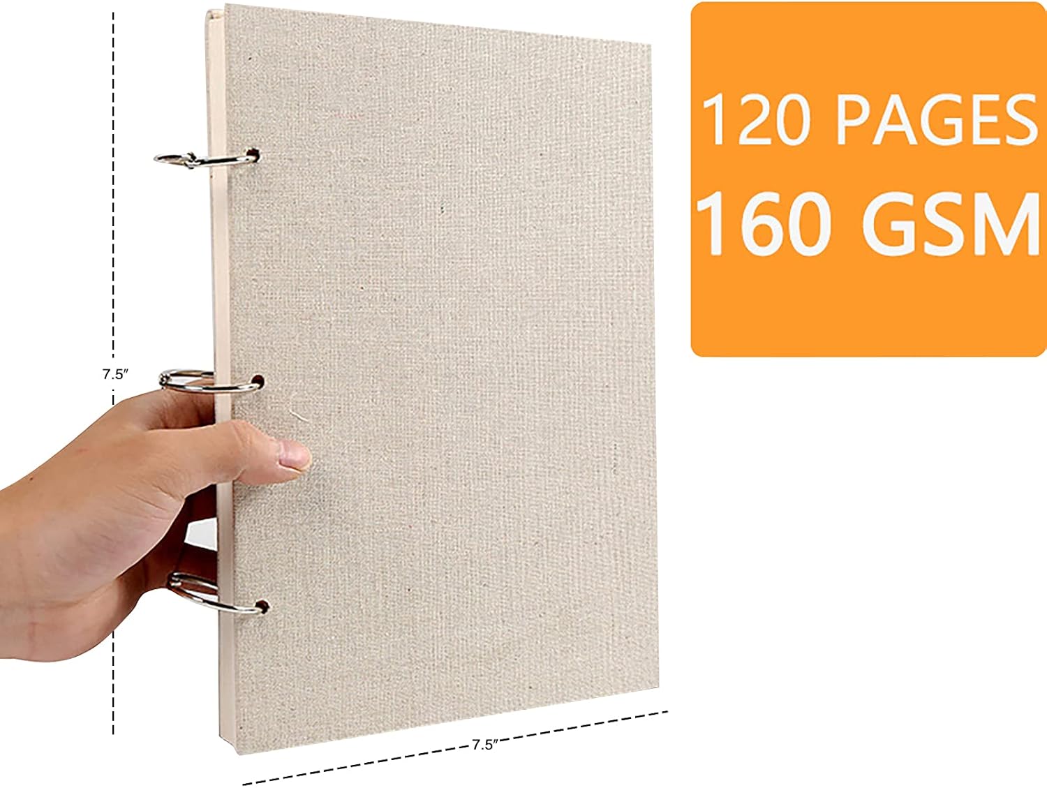 Spiral Sketchbook,10.2x7.5 inch,160GSM Thick Paper,120 Pages(60 Sheets) Sketchpad, Hardcover Sketchbook, Spiral-Bound, Use with Pencils, Watercolor(Dry Paingting),Crayons & Other Dry Media