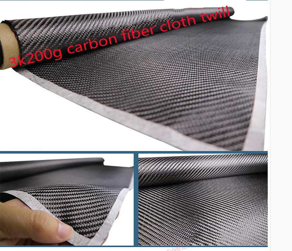 Tela de fibra de carbono 3K de 200 g/m², sarga de 50 x 200 cm