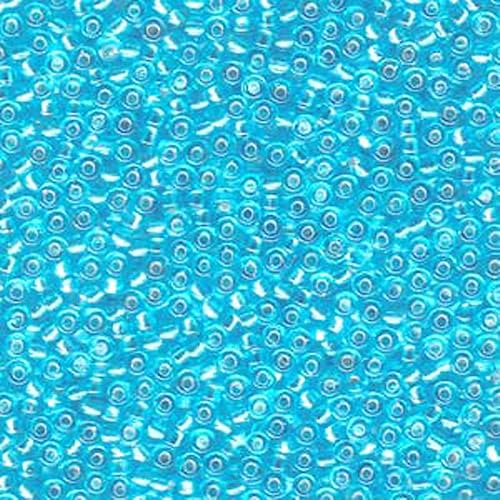 Cuentas de vidrio rocailles redondas japonesas con forro plateado azul claro 11/0 de aproximadamente 0.85 oz y 5 pulgadas de tubo