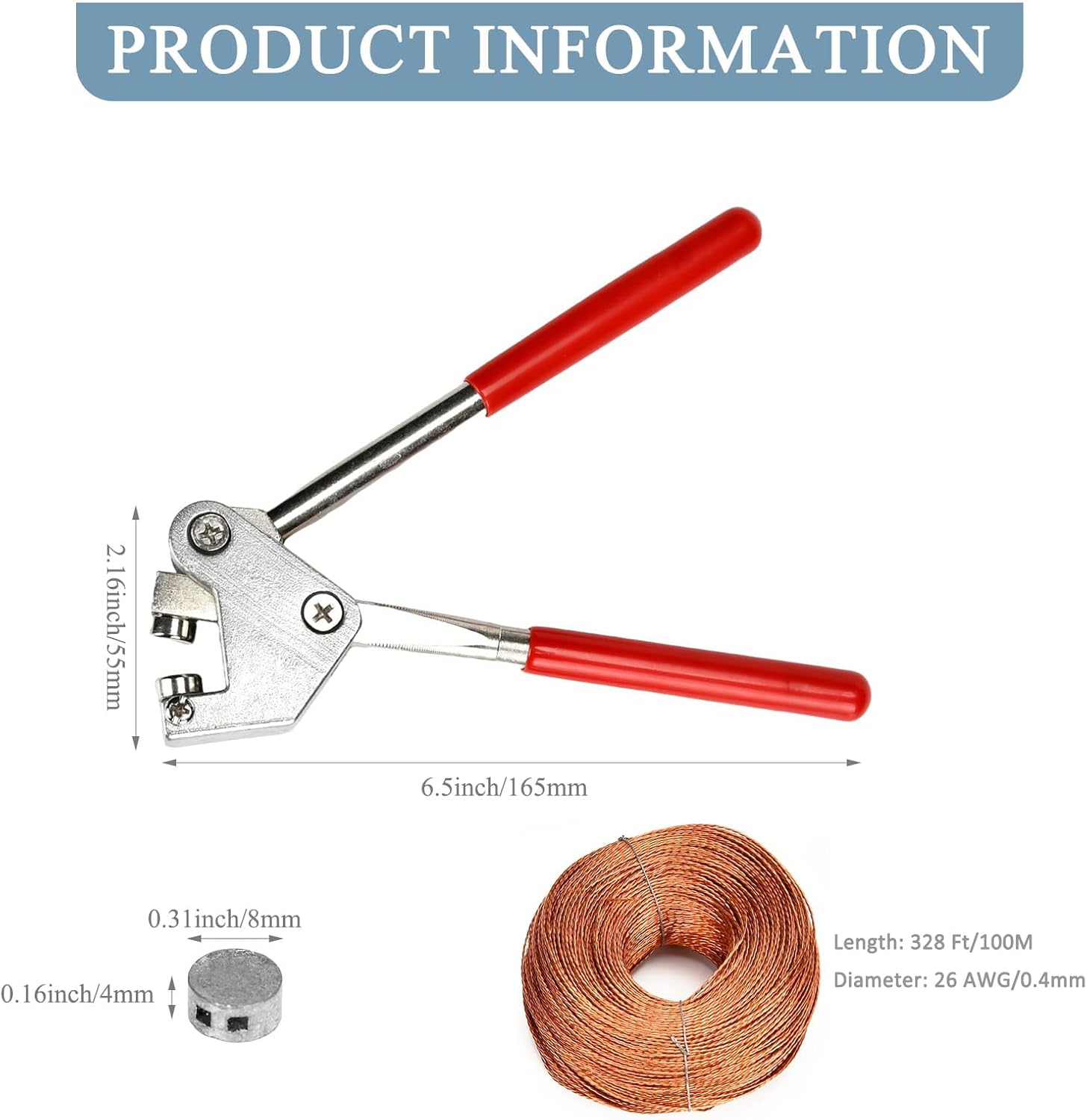 Meter Seal Secure Sealing Sets Lead Security Seals- Include Lead Beans(50pcs), Pliers, Copper Wire(328Ft/100M) - for Electricity/Water Meter Tamper Evident Lock