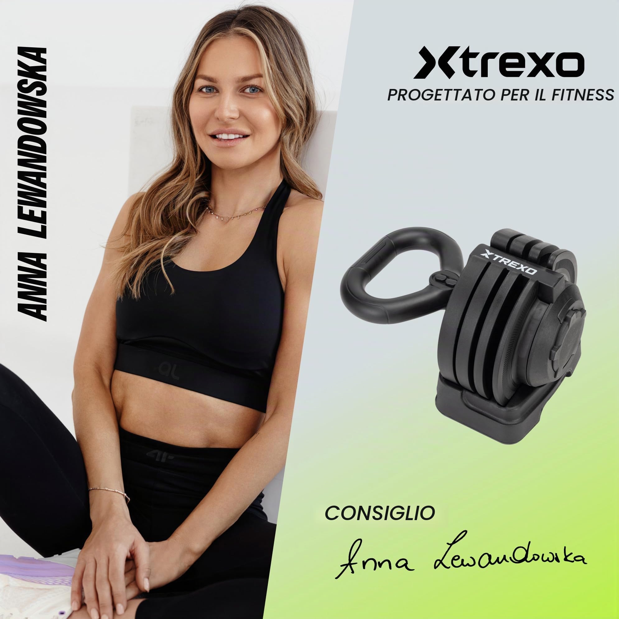 TREXO Kettlebell Regolabile 12 kg in Ghisa per Diversi Esercizi Versatili Manubrio a Sfera Professionale con 16 Livelli di Regolazione Nero