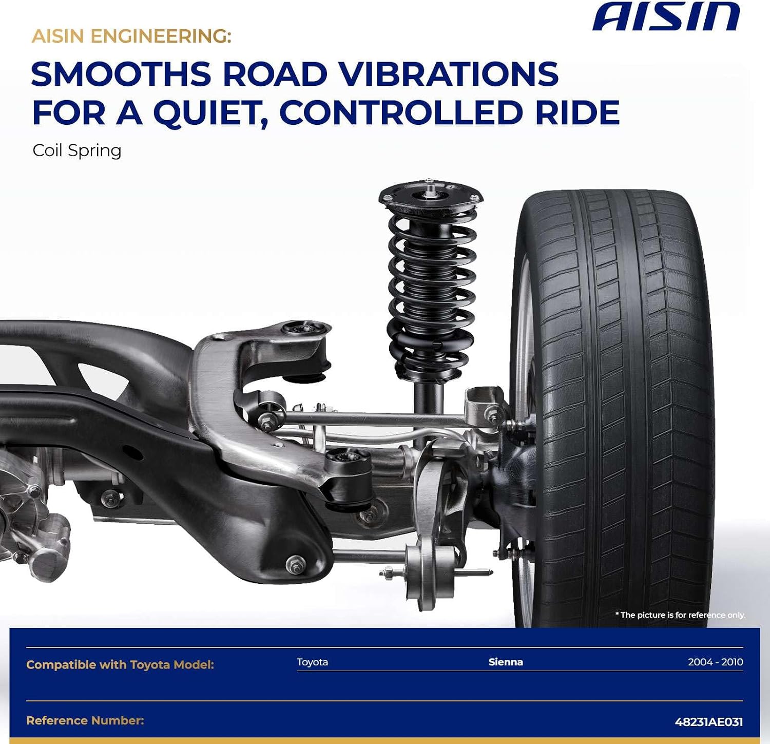 AISIN AFTERMARKET COST-00534 Set of 2 Rear Coil Spring - Compatible with Toyota Sienna 2004-2010